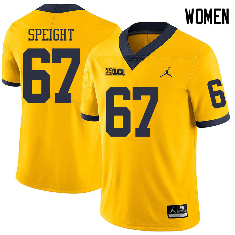 Jordan Brand Women #67 Jess Speight Michigan Wolverines College Football Jerseys Sale-Yellow